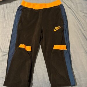Nike fleece Black, Orange, and Blue Joggers